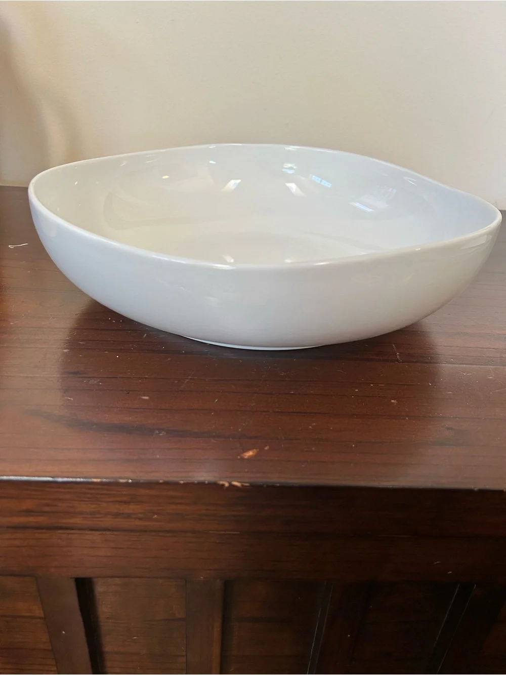 Large 13” West Elm Organic Serving Bowl White